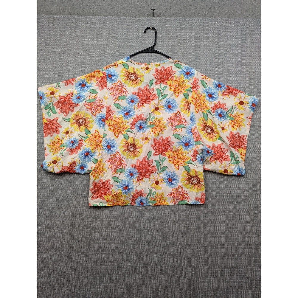 Do Everything In Love Kimono Blouse Womens One Size Floral Button Front Summer - Picture 3 of 8